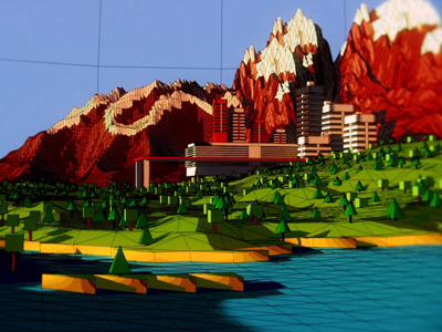 Low Poly Landscape cinema4d landscape low poly