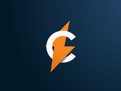 C avatar flash lightning logo orange