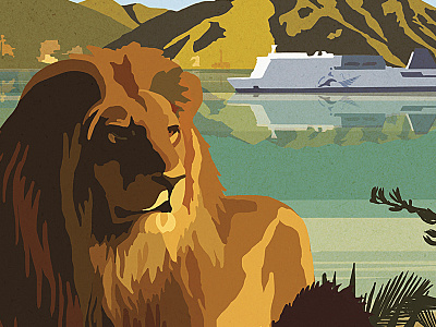 Teaser animals ferry illustration poster water