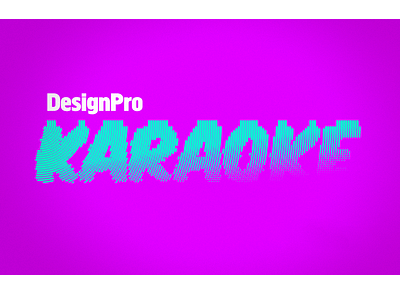 Karaoke halftone karaoke lettering neon pink