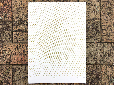 Six gold handmade ink lettering number poster six