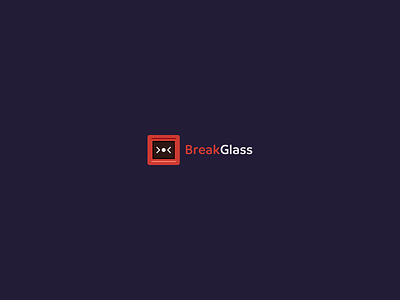 Break Glass alert break emergency glass icon logo red