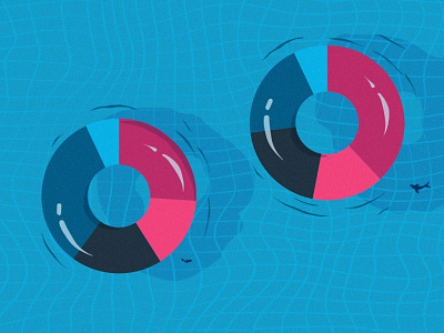 Holiday chart infographic pie pool rings swimming vector water