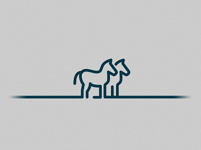 Pair of Ponies animal farm horse line outline pony