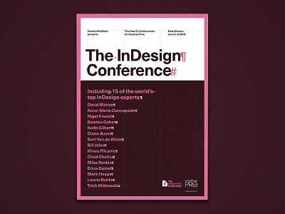 InDesign Conference poster a3 grid indesign pink poster purple typography