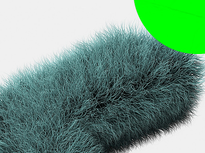 Teaser 3d hairy neon neon green render