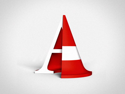 A a icon letter traffic cone