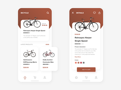 Bicycle app design app bicycle app bicycle shop clean design ui