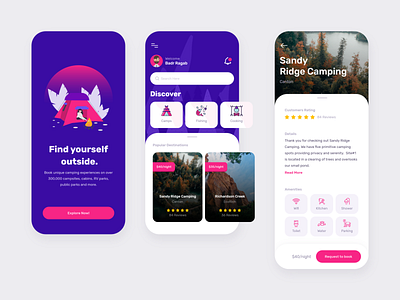 Camping app design