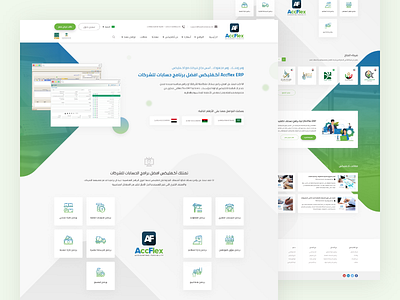 Accflex erp website design account accounts clean design erp flat icons ui web website