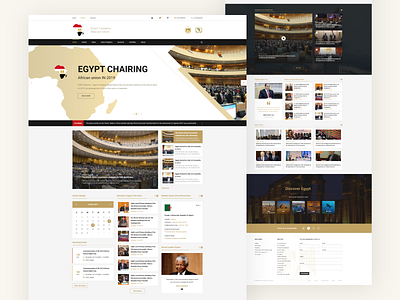 Egypt chairman African union clean design egypt flat icons news politics ui web website