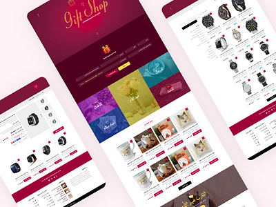 Gift Shop website design clean design flat gift gifts icons ui web website