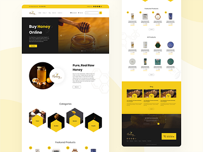 Honey website clean design flat honey icons ui web website