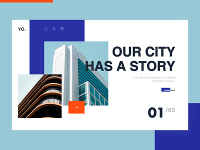 Our city has a story blank clean concept fashion flat grid homepage landing loader page product web