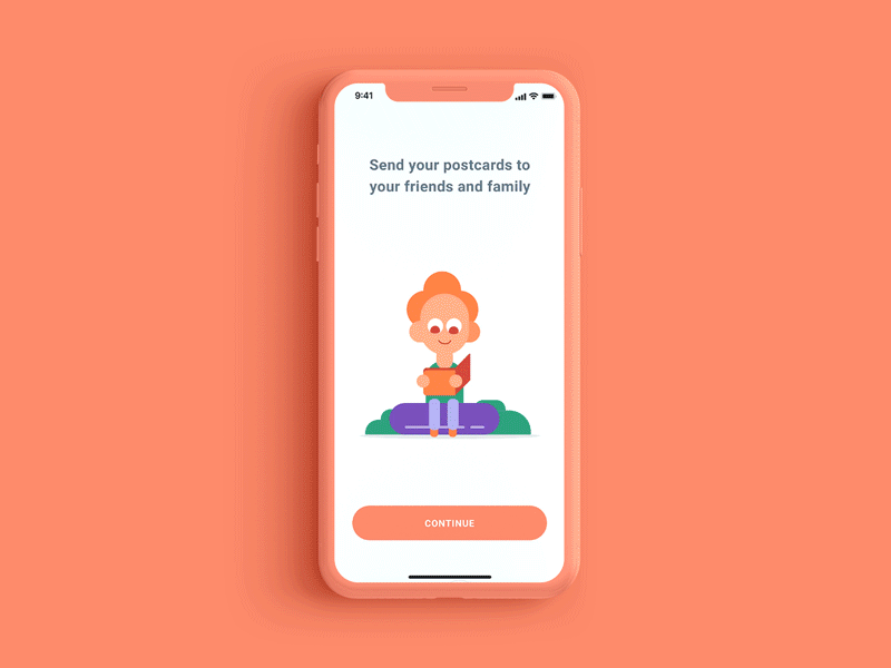 Postcard app UI by Jithin Roy on Dribbble