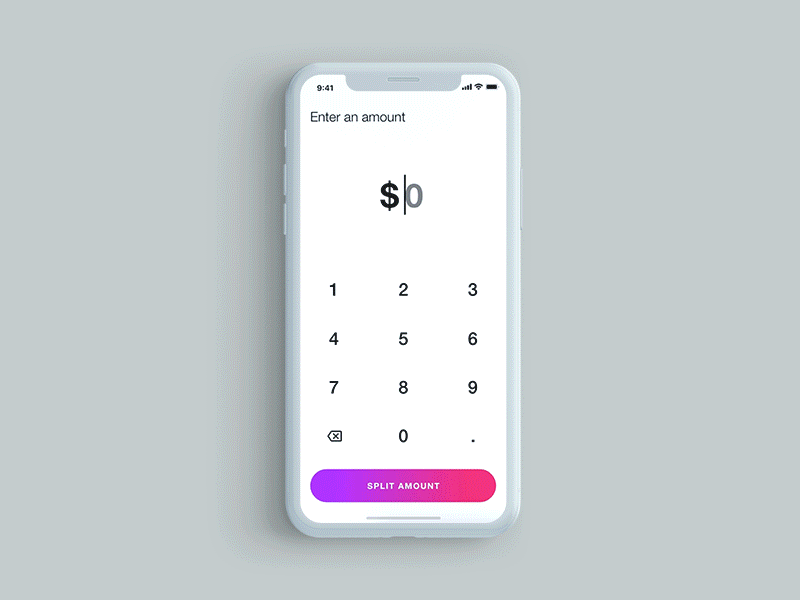 Split bill app UI