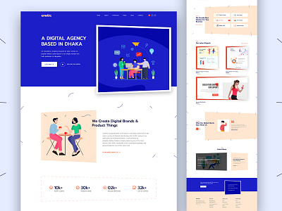 Digital Agency Landing Page 2020 trend adobe xd agency agency landing page agency website clean ui colorful design layout exploration ui uiux ux website design