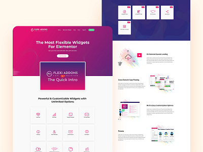 Flexiaddons for Elementor 2020 trend adobe xd colorful elementor gradient illustration isometric layout design layout exploration plugin saas saas website ui