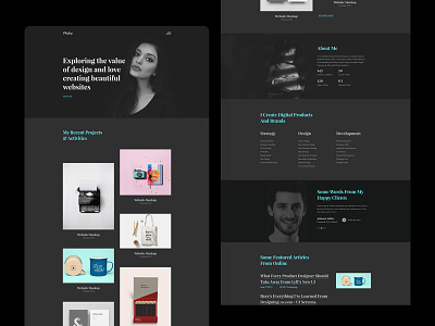 Creative Portfolio Landing Page 2020 trend agency clean ui creative portfolio dark layout exploration personal portfolio portfolio vcard