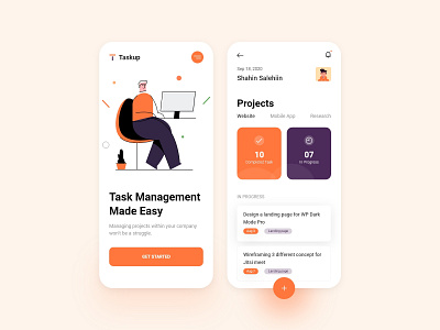 Task & Project Management App Design app ui illustration project management task task management app todolist