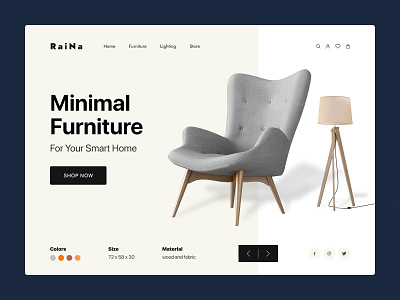 Minimal Furniture Landing Page 2020 trend adobe xd chair concept furniture interior design sofa ui ux design website landing