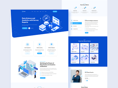 Data Science and Analytics Landing Page 2020 trend agency analytics artificial intelligence colorful data science layout exploration machine learning portfolio saas design