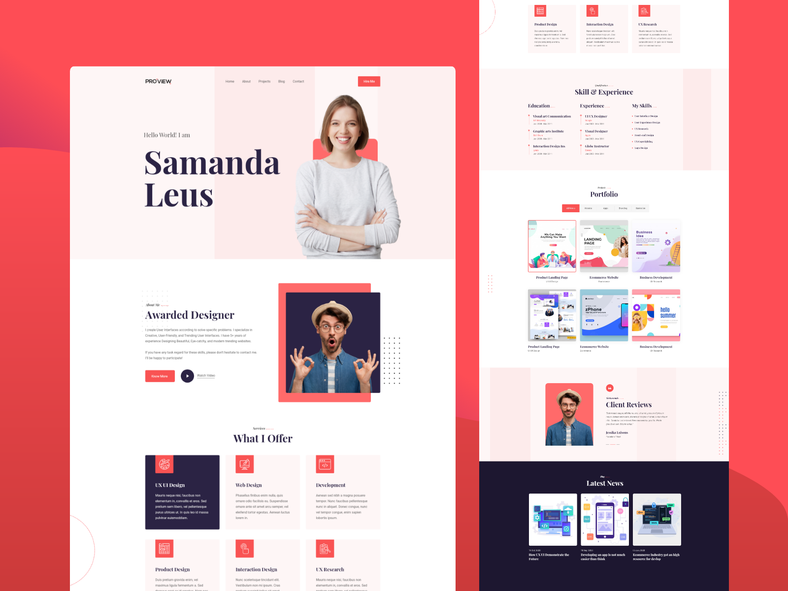 Personal Portfolio HTML5 Template by Md Sahin Islam on Dribbble