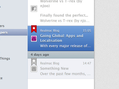 Caffeinated Starred Items caffeinated cocoa interface mac osx reader rss