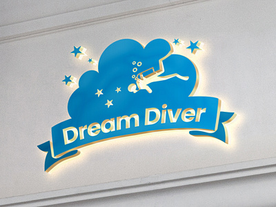 Dream Diver Logo box design branding design graphic logo logo animation logo design magic typography ui vector