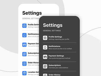 Daily UI #007 • Settings - Normal & Dark app daily ui daily ui 001 dailyui dailyui 001 dark design illustration settings ui uiux ux