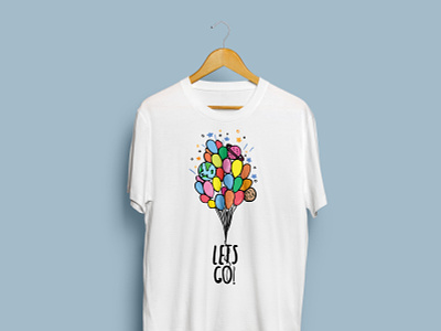 Let's go up with balloons T-shirt design balloons design graphic design illustration space t shirt design t shirt illustration