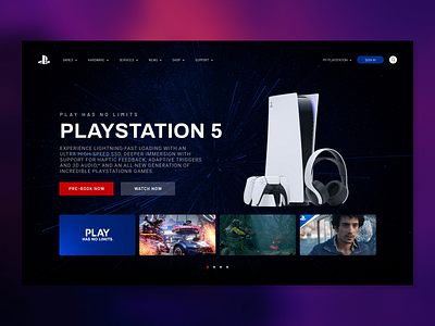 PlayStation - Concept Pages design game graphic design interactions minimal minimalism playstation series sony