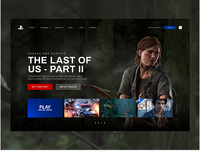 The Last of Us - Part II - Concept Page concept design interactions landing page minimal playsation sony ui