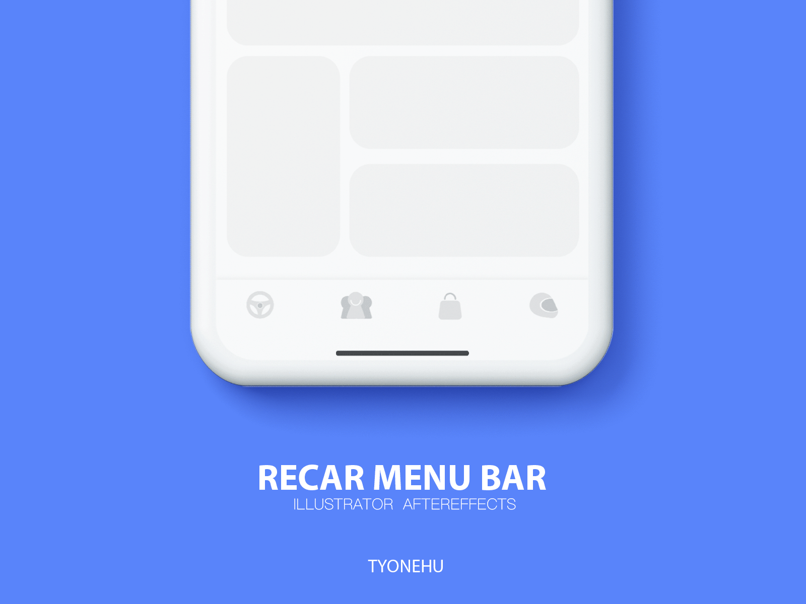 RECAR MENU BAR animation app design illustration