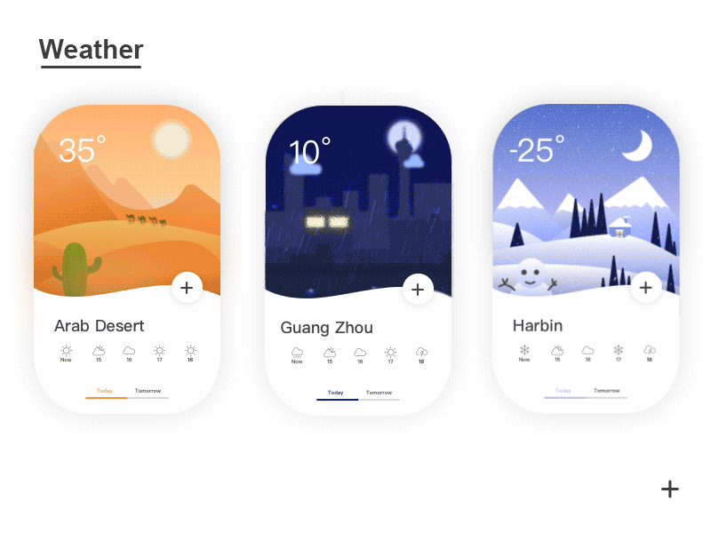 Weather animation design illustration
