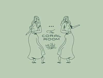 Coral Room branding character design drawing illustration logo mark packaging plants type