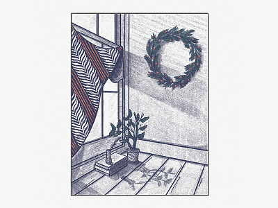 Another One. grain illustration leaves light pattern plants shadow texture wreath