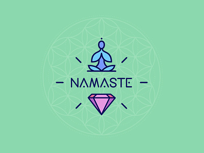 Namaste friends lifestyle logo logotype meditation namaste practices yoga नमस्ते
