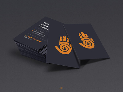Hand hand life logo logotype magic osteopath spiral visit card