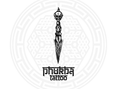 Phurba tattoo india knife logo logotype nepal phurba ritual skull studio tattoo