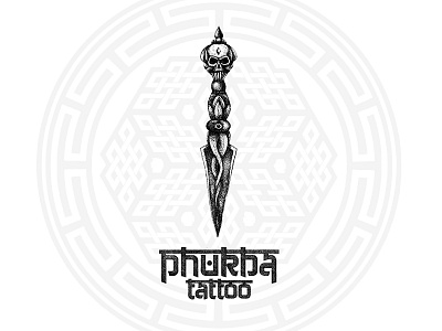 Phurba tattoo india knife logo logotype nepal phurba ritual skull studio tattoo