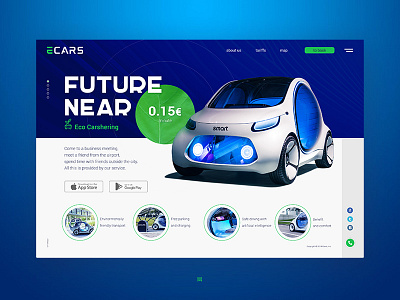 Ecars car carsharing eco ecology future profitable ui ui ux design ux web
