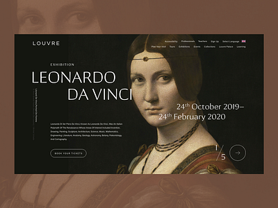 Louvre Homepage app branding design flat minimal typography ui ux web website