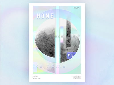 There is no place like home abstact art colorful design gradient moon nasa photoshop poster space texture typogaphy vector
