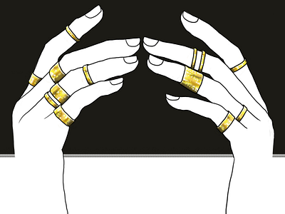 RINGS // illustration digital drawing gold golden illustration photoshop ring rings shimmer