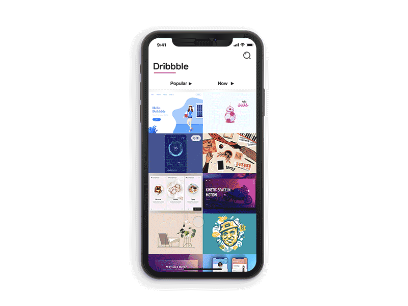 Dribbble App app desing dribbble hello ui