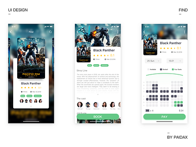 Film app iteration app cinema list material mobile movie poster tickets ui ux