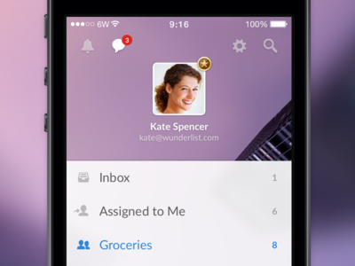 Wunderlist 3 - Home Screen