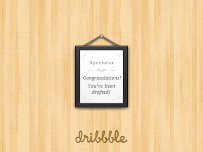 One Dribbble Invite Up For Grabs! certificate dribbble frame invitation invite typography wood