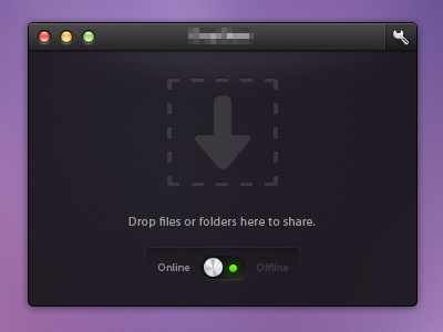 Drop files... app arrow dark icon light mac os x share spanner switch ui